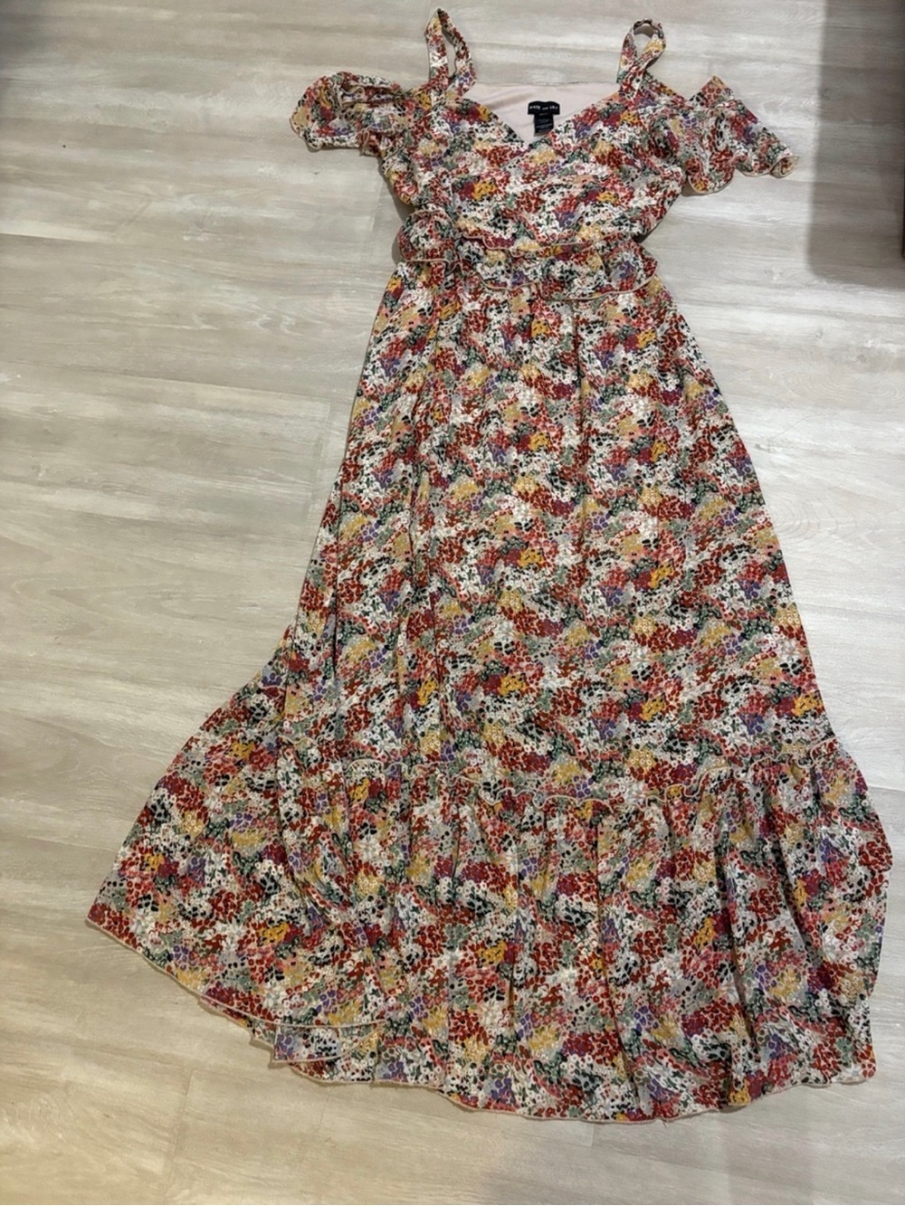 Floral Off-Shoulder Maxi Dress - Multicolor